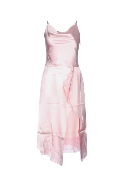 Acne Studios Draped Viscose Dress In Pink