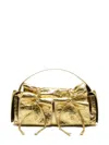 Acne Studios Drawstring Leather Shoulder Bag In Gold