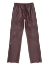 Acne Studios Drawstring Leather Trousers In Brown