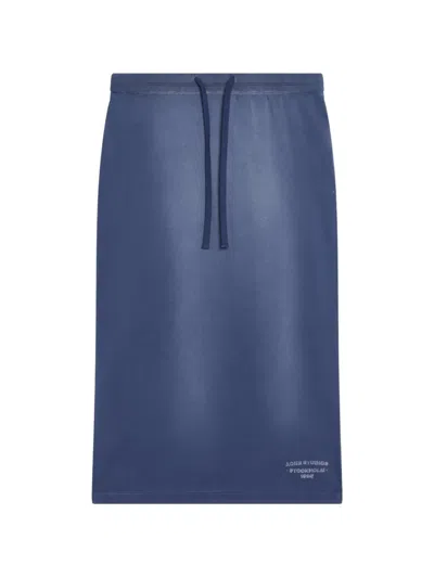 Acne Studios Navy Blue Cotton Skirt With A Splatter Effect