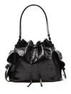 Acne Studios Drawstring Ruffled Leather Shoulder Bag
