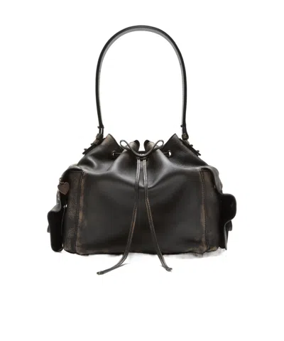Acne Studios Drawstring Shoulder Bag In Black