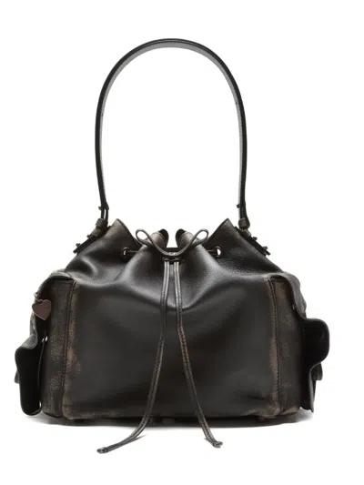 Acne Studios Drawstring Shoulder Bag In Brown