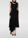 Acne Studios Asymmetric Bow Midi Dress In Schwarz