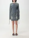 Acne Studios Blue Print Minidress In Blue