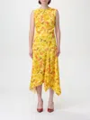 Acne Studios All-over Floral Printed Dress In Yellow