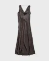 Acne Studios Klänning Satin Midi Grå In Gray