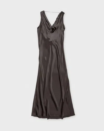 Acne Studios Klänning Satin Midi Grå In Gray