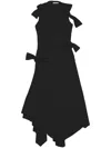 Acne Studios Asymmetric Bow Midi Dress In Black