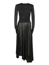 Acne Studios Long Jersey Dress With Black Slit In Black