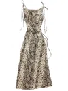 Acne Studios Women Satin Python Print Midi Dress In Brown