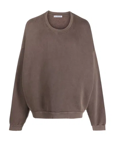 Acne Studios Drop-shoulder Cotton Sweatshirt In Brown