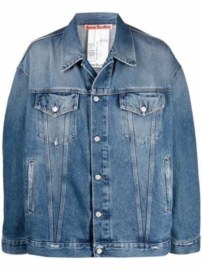 Acne Studios Drop-shoulder Denim Jacket In Blue