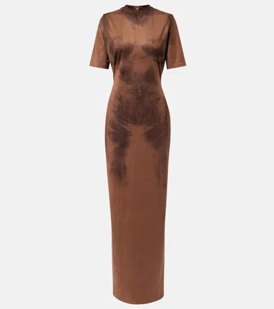 Acne Studios Dueda Trompe-l'ail Maxi Dress In Brown