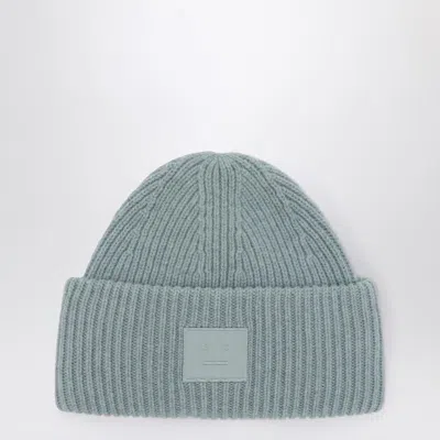 ACNE STUDIOS ACNE STUDIOS DUSTY BLUE LARGE FACE LOGO BEANIE - YAK WOMEN