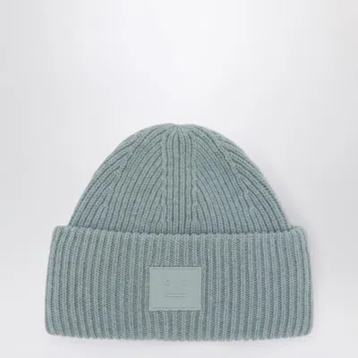 Acne Studios Dusty Large Face Logo Beanie In Blue