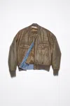 Acne Studios Dyed Denim Bomber Jacket In Blue,beige