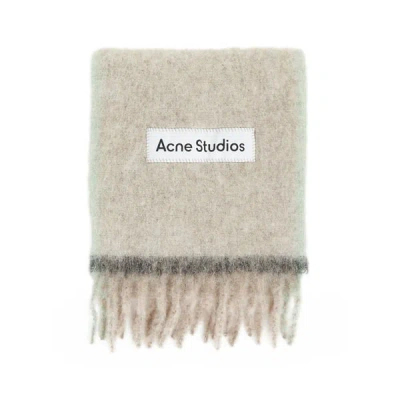 Acne Studios Scarf With A Plain And Checked Appearance In Neutral