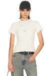 Acne Studios Womens Off White Ecleo Double-layer Stretch-cotton T-shirt In White