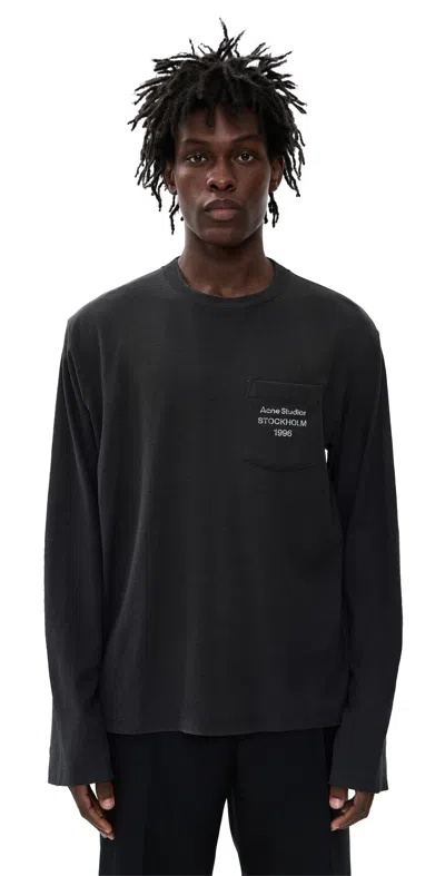 ACNE STUDIOS EDDEN LONG SLEEVE TEE FADED BLACK