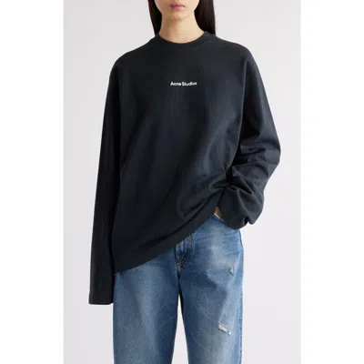 Acne Studios Edden Oversize Organic Cotton Logo Graphic T-shirt In Black