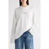 Acne Studios T-shirt Long Sleeve Logo Vit In Optic White