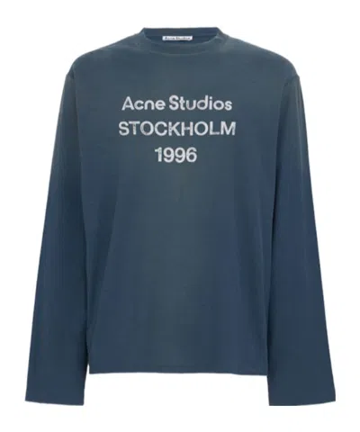 Acne Studios Edden U 1996 Long Sleeve T-shirt In Blue