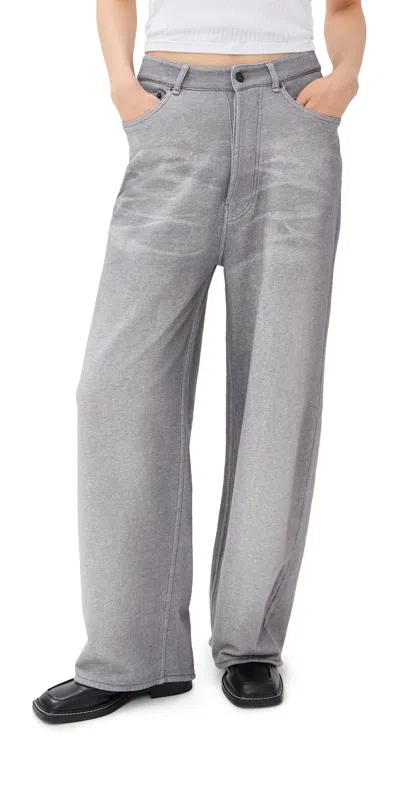 Acne Studios Edemi Melange Casual Trousers Grey Melange
