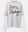Acne Studios Edra Layered Cotton T-shirt In Gray