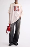 Acne Studios Pink Violet Layered T-shirt With Print In Pink