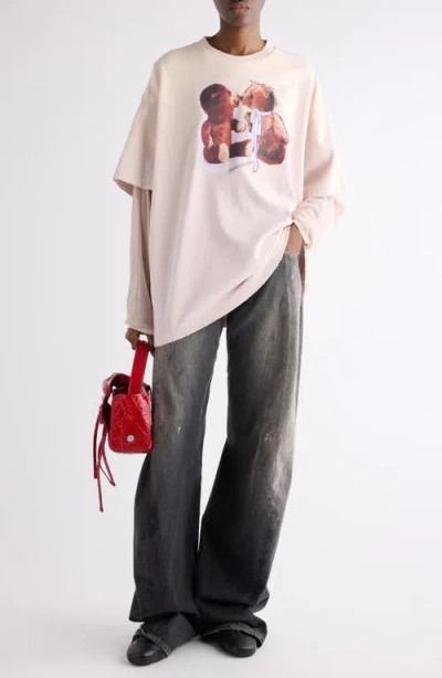 ACNE STUDIOS ACNE STUDIOS EDRA LAYERED LONG SLEEVE GRAPHIC T-SHIRT