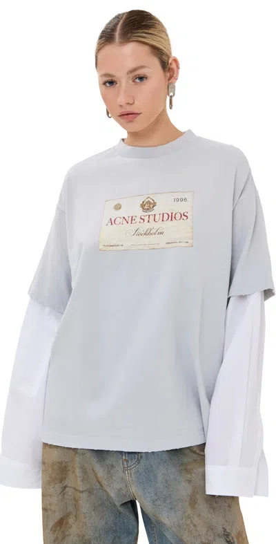 ACNE STUDIOS EDRA LONG SLEEVE T-SHIRT LIGHT GREY
