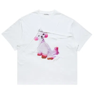 Pre-owned Acne Studios Edra Ornament Printed T-shirt 'optic White' | Women's Size Xs