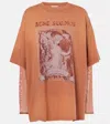 Acne Studios Edra Printed Mesh-trimmed Cotton T-shirt In Red