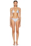 Acne Studios Patchwork Floral-print Bikini In Blue