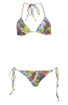 Acne Studios Eini Multisticker Print String Bikini Two-piece Swimsuit In Gray