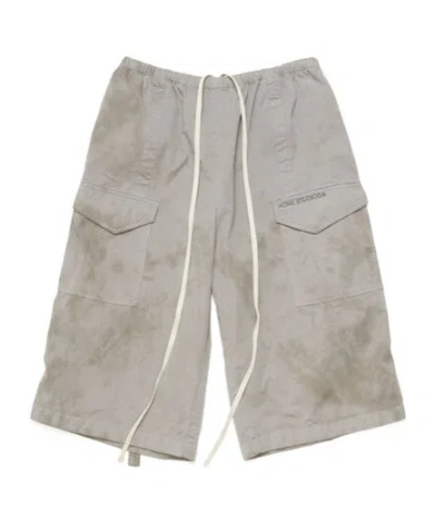 Acne Studios Elastic Belt Work Shorts In Gray