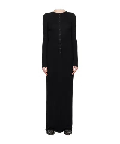 Acne Studios Women's Etrixie Ribbed Long Dress In Black