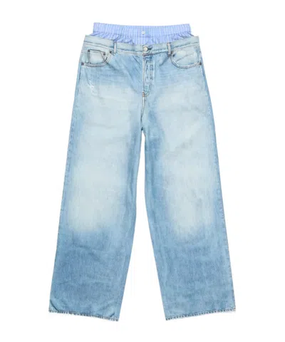Acne Studios Elastic Waist Casual Pants In Blue