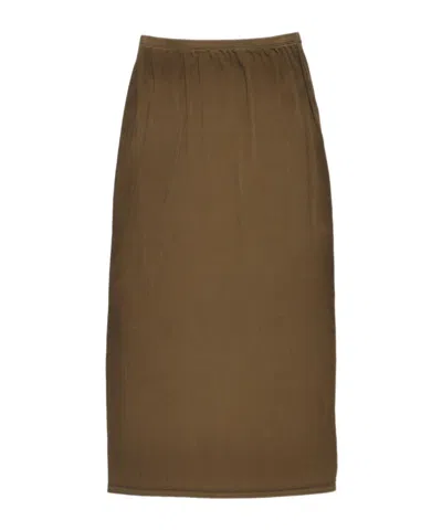 Acne Studios Elastic Waist Skirt In Green