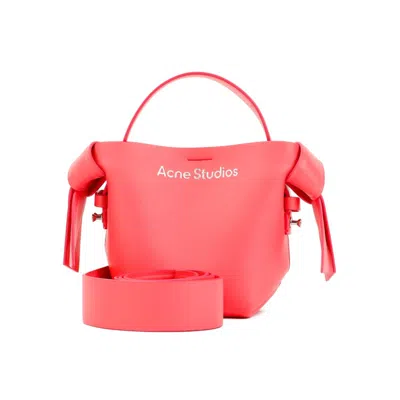 Acne Studios Electric Pink Calf Leather Bag In Burgundy