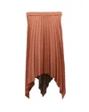 Acne Studios Electric-pleated Asymmetrical Midi Skirt In Orange Wool Blend In Orange
