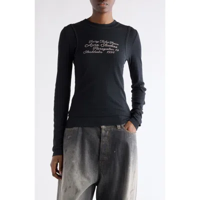 Acne Studios Elga Fairy Tale Layered Rib Top In Black