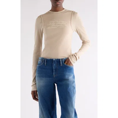 Acne Studios Elga Fairy Tale Layered Rib Top In Neutral