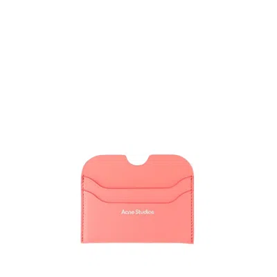 ACNE STUDIOS ELMAS LARGE S CARD HOLDER - LEATHER - ELECTRIC PINK