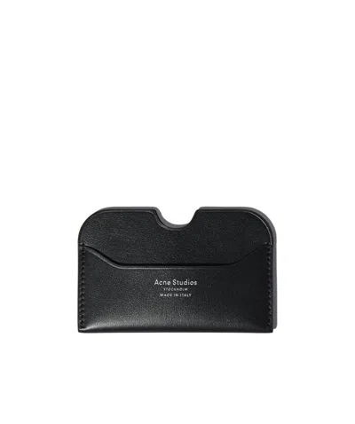 Acne Studios Elmas Logo-print Leather Cardholder In Black