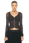 Acne Studios Hook-fastening Ruched Blouse In Anthracite Grey