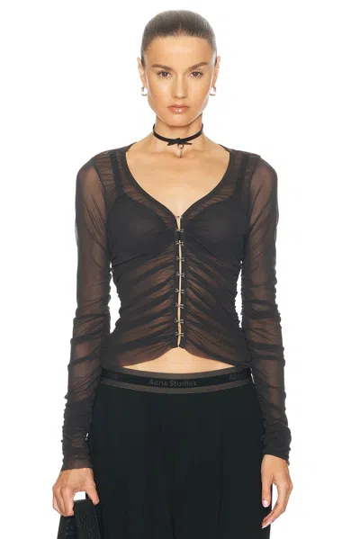 Acne Studios Hook-fastening Ruched Blouse In Black