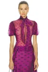 Acne Studios Star-print Puff-sleeve Top In Pink