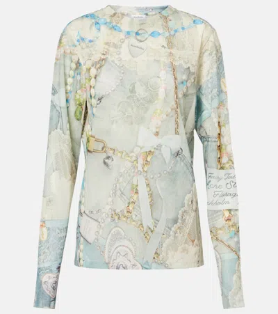 Acne Studios Elway Printed Jersey T-shirt In Blue